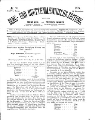 Berg- und hüttenmännische Zeitung Freitag 14. Dezember 1877