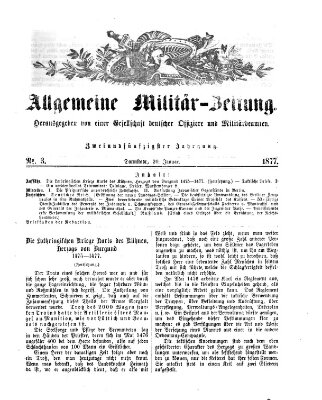 Allgemeine Militär-Zeitung Samstag 20. Januar 1877