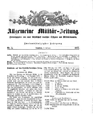 Allgemeine Militär-Zeitung Samstag 3. Februar 1877