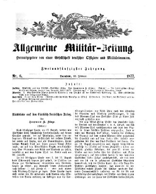 Allgemeine Militär-Zeitung Samstag 10. Februar 1877