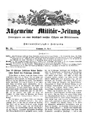 Allgemeine Militär-Zeitung Samstag 21. April 1877