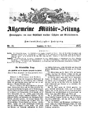 Allgemeine Militär-Zeitung Samstag 28. April 1877