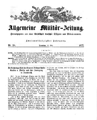 Allgemeine Militär-Zeitung Samstag 19. Mai 1877