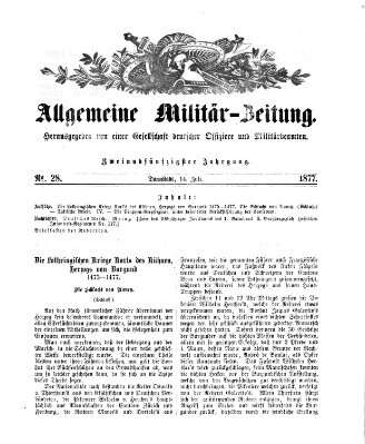 Allgemeine Militär-Zeitung Samstag 14. Juli 1877