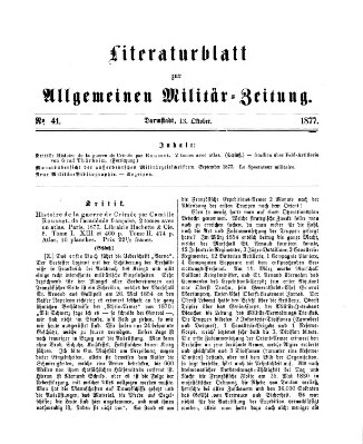 Allgemeine Militär-Zeitung Samstag 13. Oktober 1877