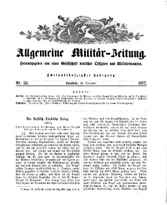 Allgemeine Militär-Zeitung Samstag 29. Dezember 1877