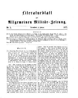 Allgemeine Militär-Zeitung Samstag 3. Februar 1877