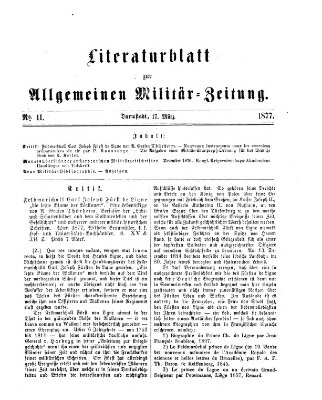 Allgemeine Militär-Zeitung Samstag 17. März 1877