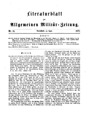 Allgemeine Militär-Zeitung Samstag 14. April 1877