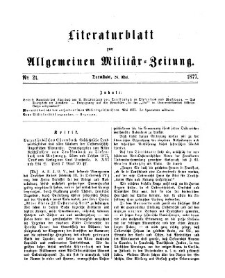 Allgemeine Militär-Zeitung Samstag 26. Mai 1877