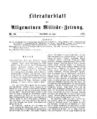 Allgemeine Militär-Zeitung Samstag 16. Juni 1877