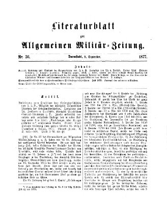 Allgemeine Militär-Zeitung Samstag 8. September 1877