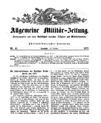 Allgemeine Militär-Zeitung Samstag 13. Oktober 1877