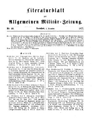 Allgemeine Militär-Zeitung Samstag 1. Dezember 1877