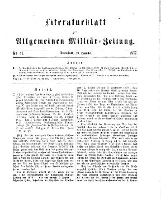 Allgemeine Militär-Zeitung Samstag 29. Dezember 1877