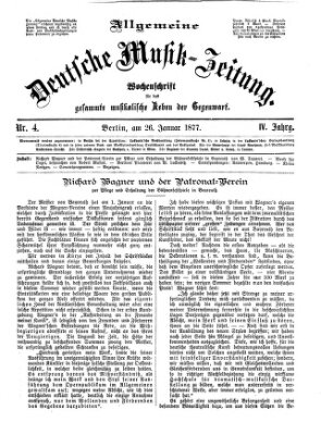 Allgemeine deutsche Musikzeitung Freitag 26. Januar 1877