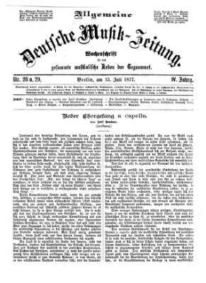 Allgemeine deutsche Musikzeitung Freitag 13. Juli 1877