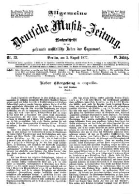 Allgemeine deutsche Musikzeitung Freitag 3. August 1877