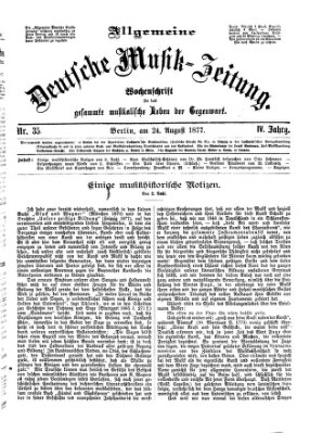 Allgemeine deutsche Musikzeitung Freitag 24. August 1877