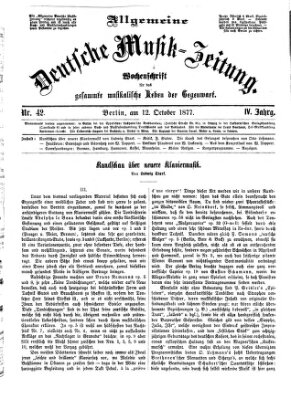 Allgemeine deutsche Musikzeitung Freitag 12. Oktober 1877