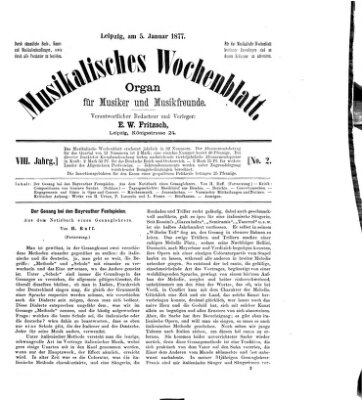 Musikalisches Wochenblatt Freitag 5. Januar 1877