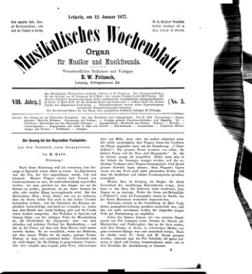 Musikalisches Wochenblatt Freitag 12. Januar 1877