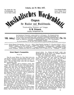 Musikalisches Wochenblatt Freitag 30. März 1877