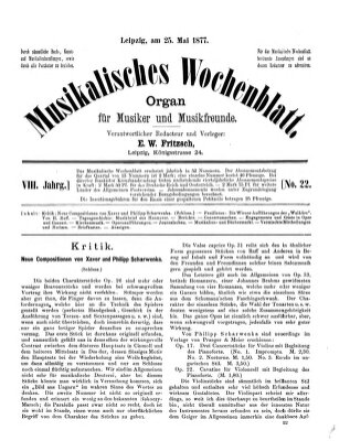 Musikalisches Wochenblatt Freitag 25. Mai 1877