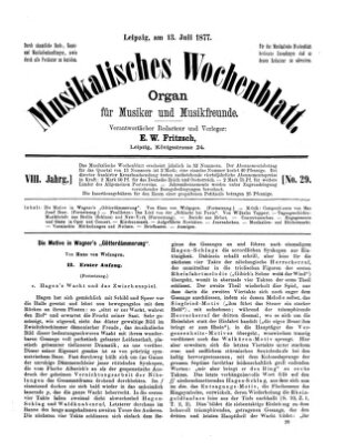 Musikalisches Wochenblatt Freitag 13. Juli 1877