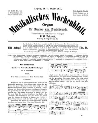 Musikalisches Wochenblatt Freitag 31. August 1877