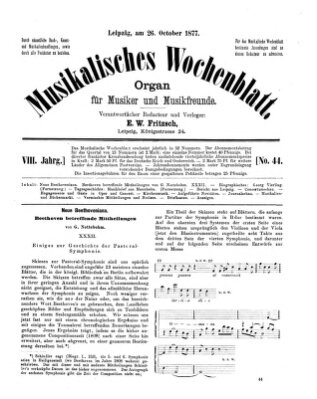 Musikalisches Wochenblatt Freitag 26. Oktober 1877