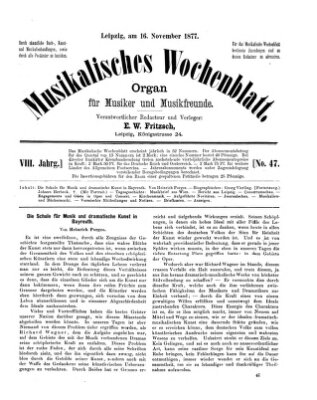 Musikalisches Wochenblatt Freitag 16. November 1877