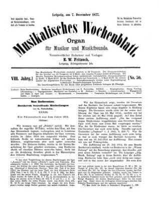 Musikalisches Wochenblatt Freitag 7. Dezember 1877