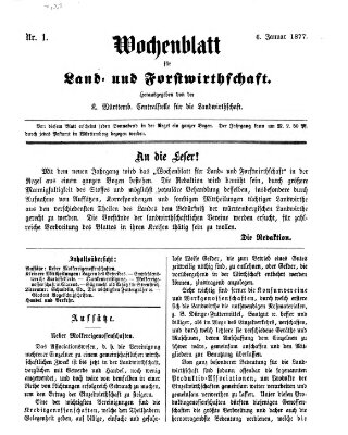 Wochenblatt für Land- und Forstwirthschaft Samstag 6. Januar 1877