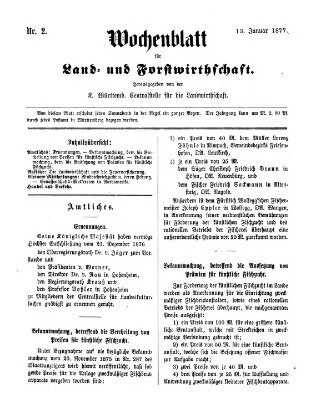 Wochenblatt für Land- und Forstwirthschaft Samstag 13. Januar 1877