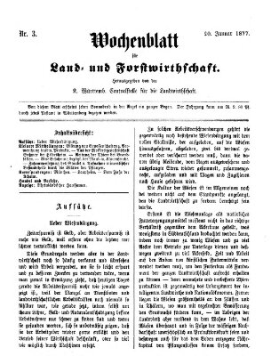 Wochenblatt für Land- und Forstwirthschaft Samstag 20. Januar 1877