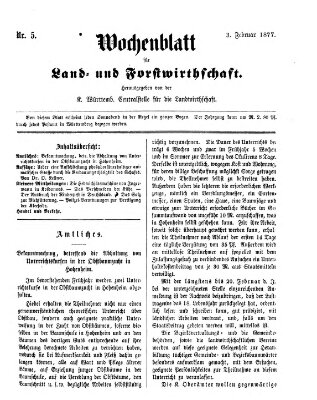 Wochenblatt für Land- und Forstwirthschaft Samstag 3. Februar 1877