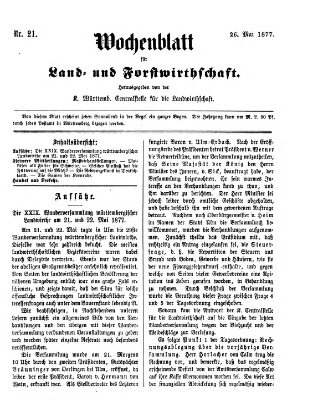Wochenblatt für Land- und Forstwirthschaft Samstag 26. Mai 1877