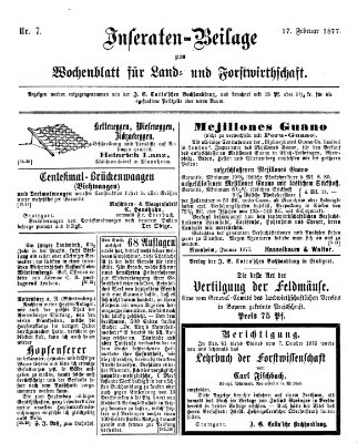 Wochenblatt für Land- und Forstwirthschaft Samstag 17. Februar 1877