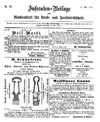 Wochenblatt für Land- und Forstwirthschaft Samstag 19. Mai 1877