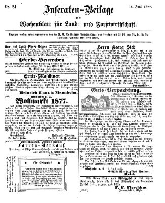 Wochenblatt für Land- und Forstwirthschaft Samstag 16. Juni 1877