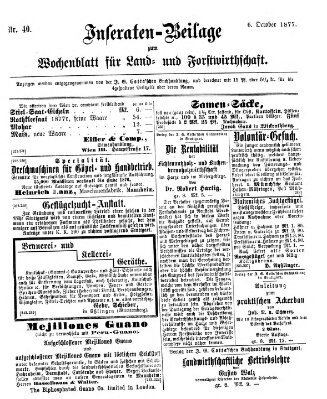 Wochenblatt für Land- und Forstwirthschaft Samstag 6. Oktober 1877