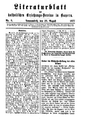 Katholische Schulzeitung (Bayerische Schulzeitung) Dienstag 28. August 1877