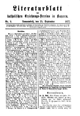 Katholische Schulzeitung (Bayerische Schulzeitung) Dienstag 25. September 1877