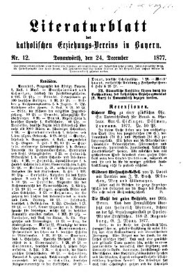 Katholische Schulzeitung (Bayerische Schulzeitung) Montag 24. Dezember 1877