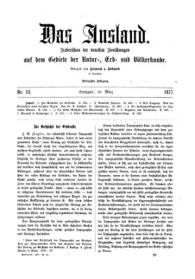 Das Ausland Montag 26. März 1877