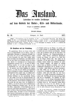 Das Ausland Montag 30. April 1877