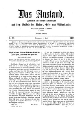 Das Ausland Montag 4. Juni 1877