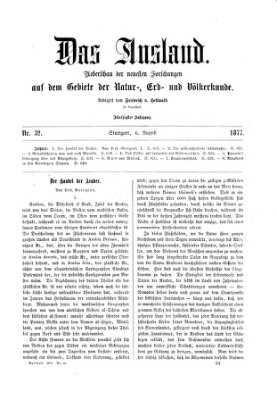 Das Ausland Montag 6. August 1877