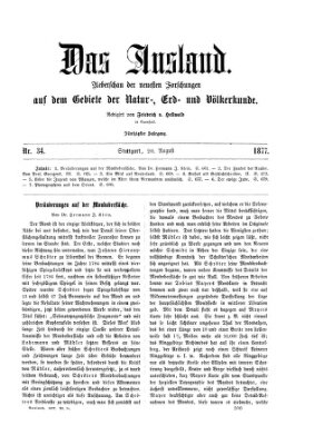 Das Ausland Montag 20. August 1877